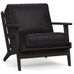 Raylan Leather Armchair with Black Frame, Down Blend Wrapped Cushions, Vintage Midnight