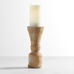 Ava Natural Wood Pillar Candleholders