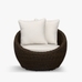 Torrey All-Weather Wicker Papasan Swivel Chair with Cushion
