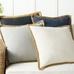 Faux Natural Fiber Trim Indoor-Outdoor Pillows