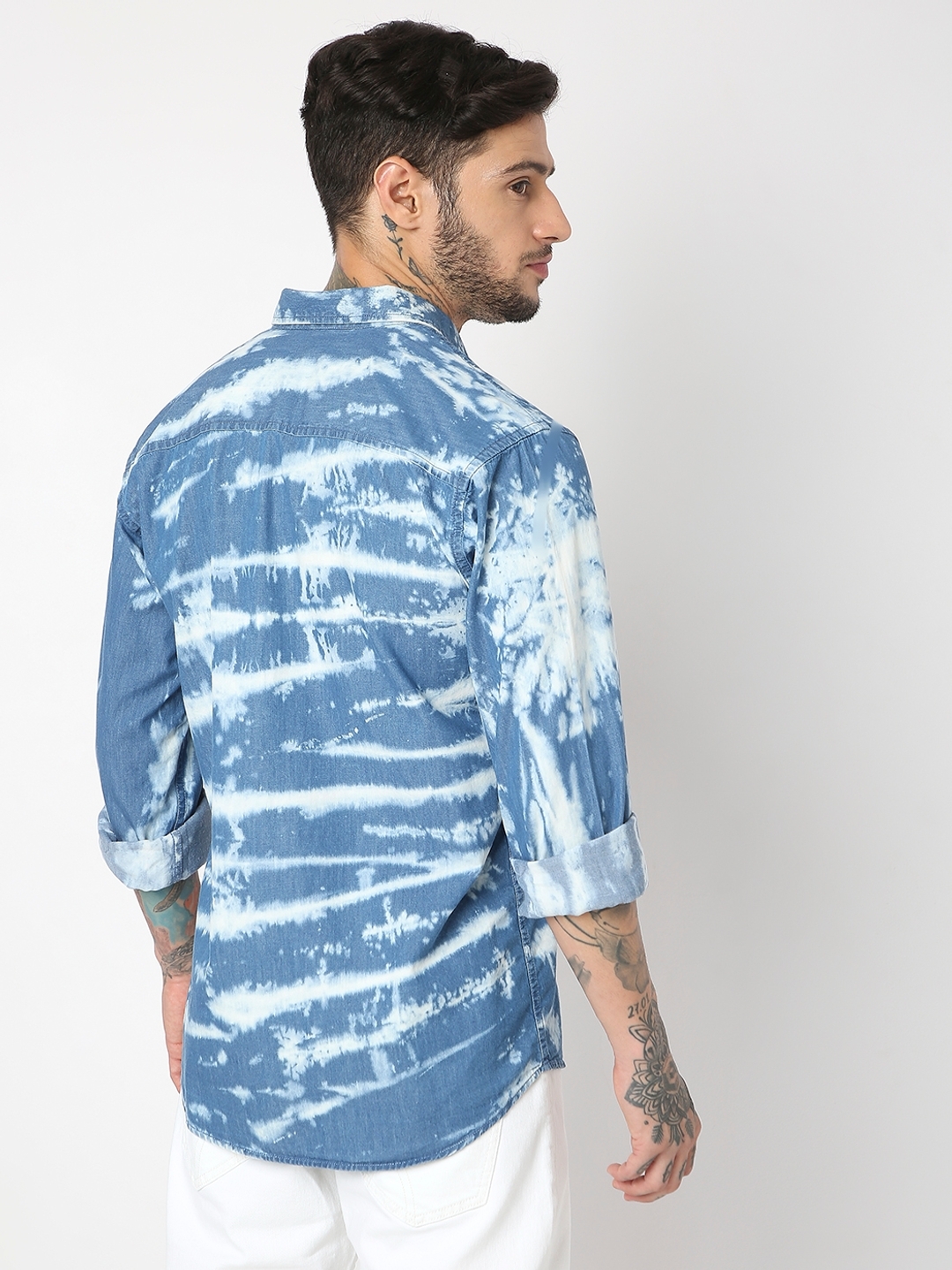 Regular Fit Full Sleeve Solid Denim Twill Shirts