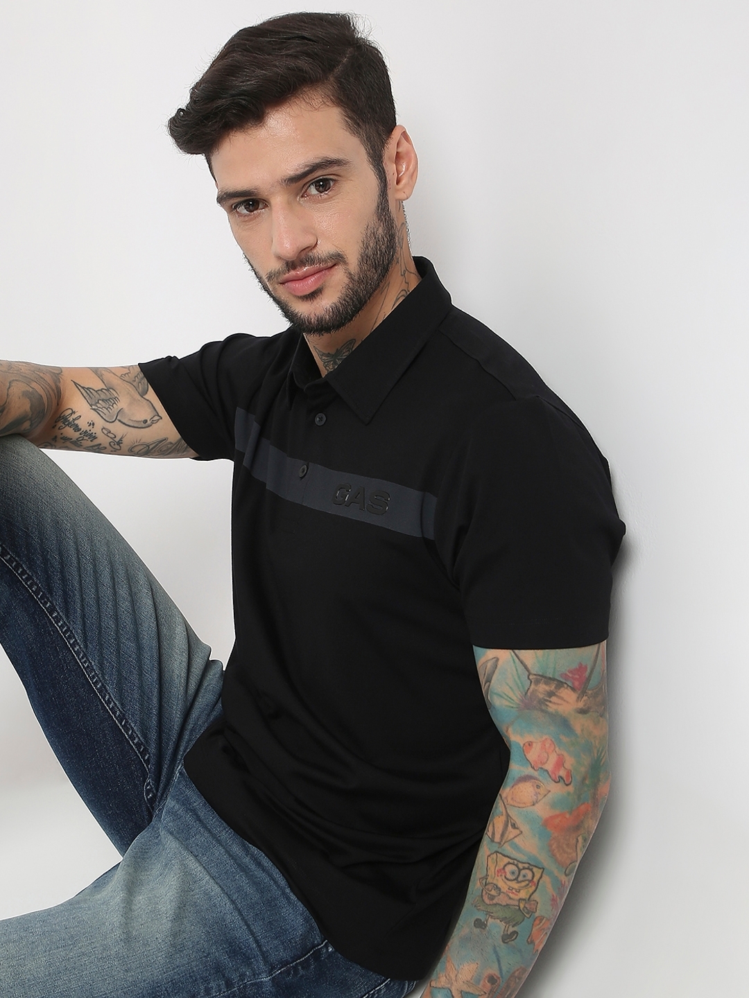 Regular Fit Half Sleeve Solid Tencil Lycra Polo T-Shirt