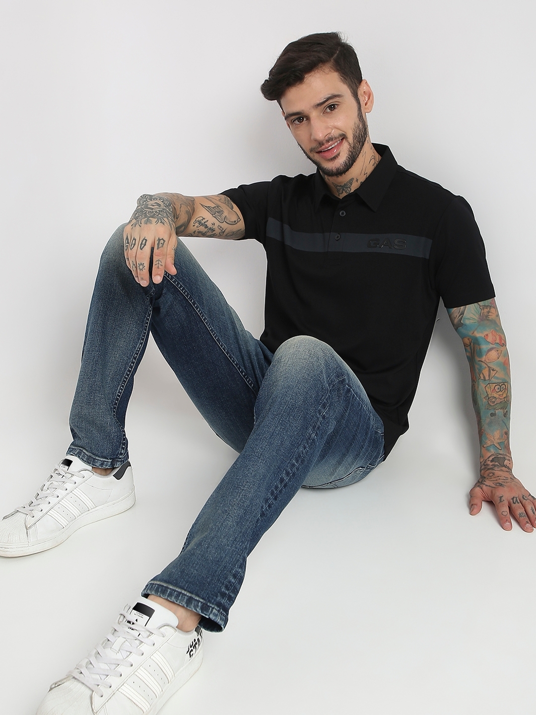 Regular Fit Half Sleeve Solid Tencil Lycra Polo T-Shirt