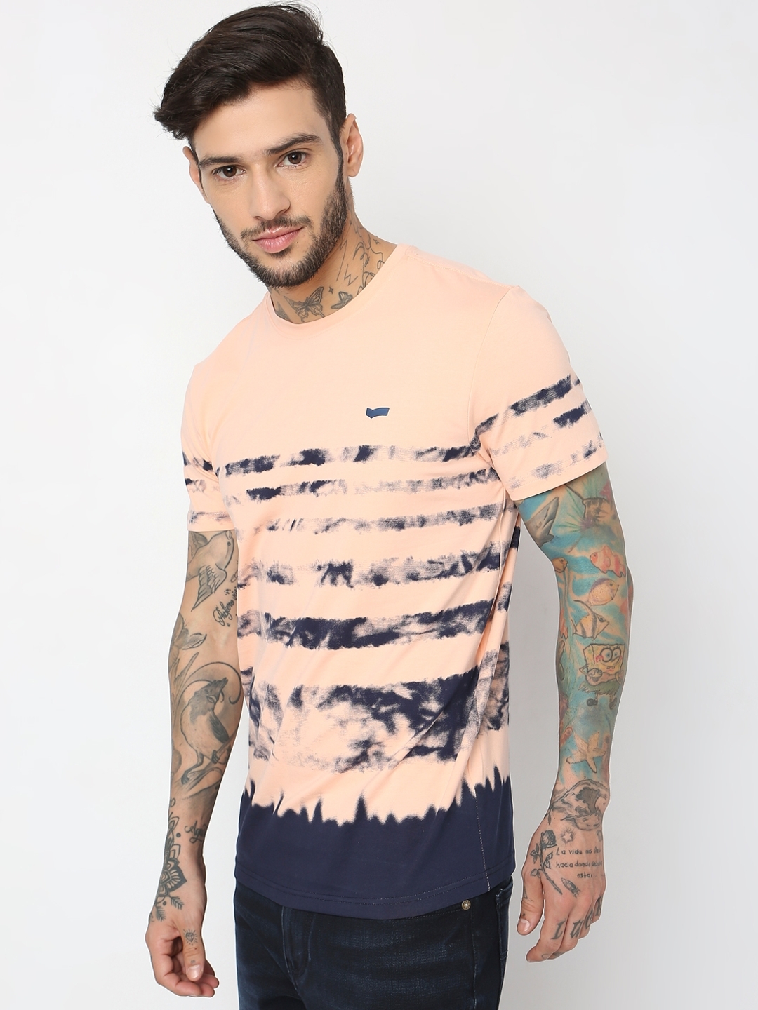 Slim Fit Half Sleeve Printed Cotton Lycra T-Shirt