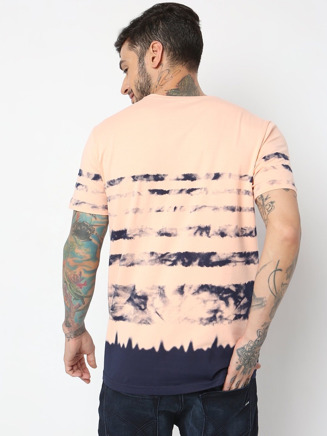 Slim Fit Half Sleeve Printed Cotton Lycra T-Shirt