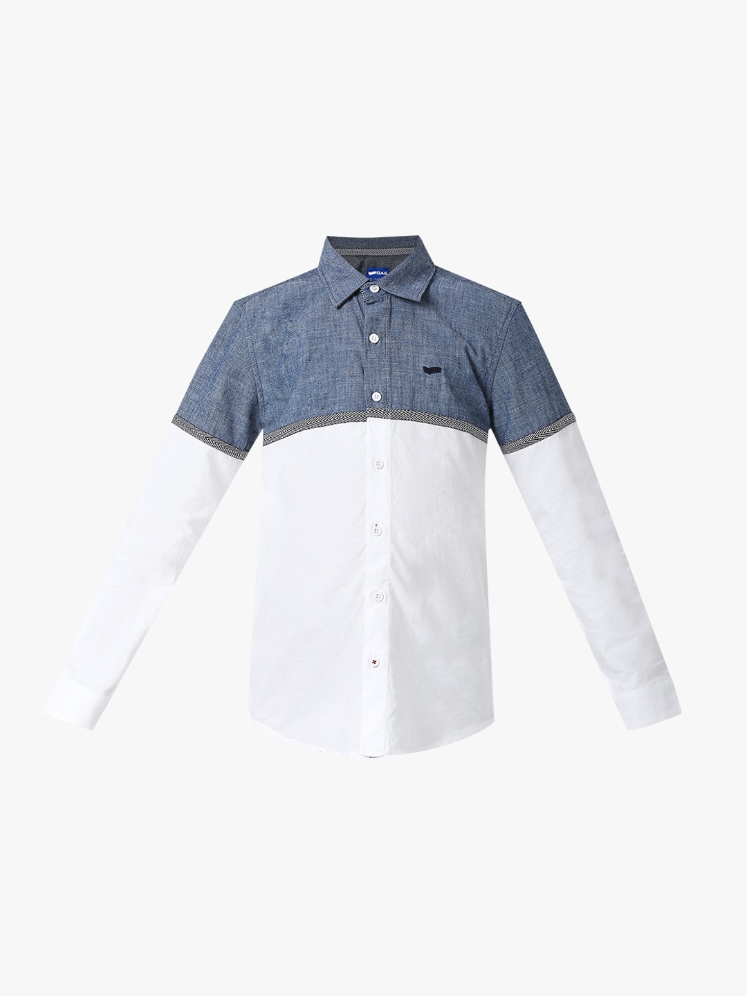 Lanzo Cut Colourblock Cotton Shirt