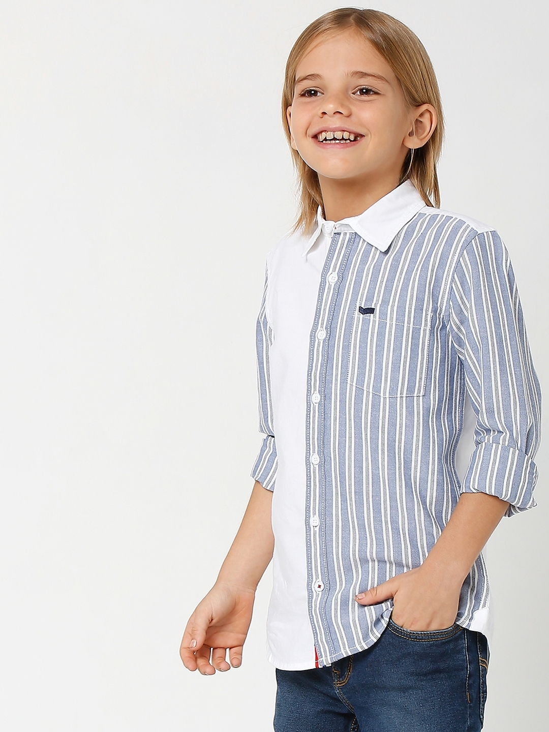 Len Striped Shirt with Patch Pocket