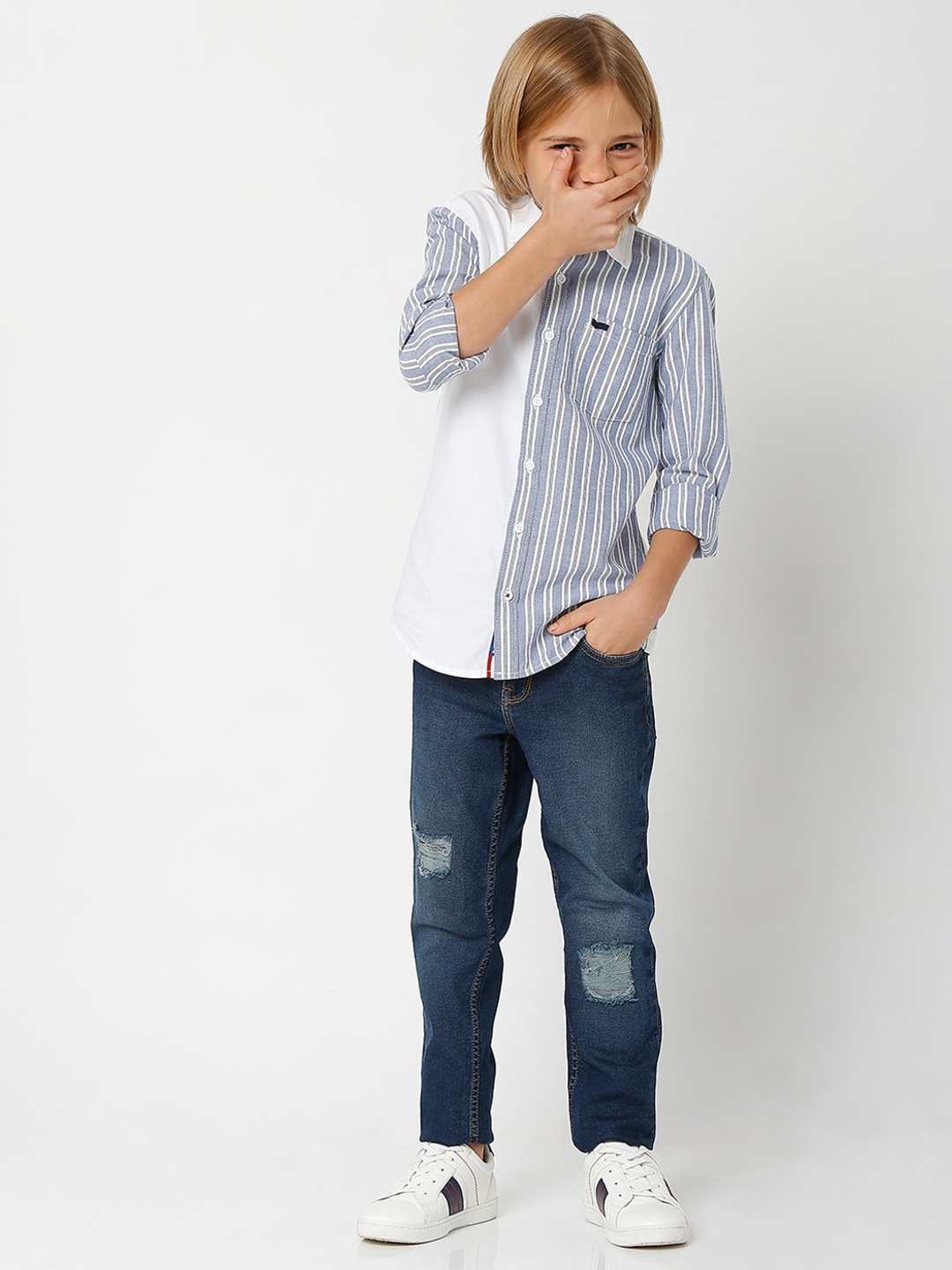 Len Striped Shirt with Patch Pocket