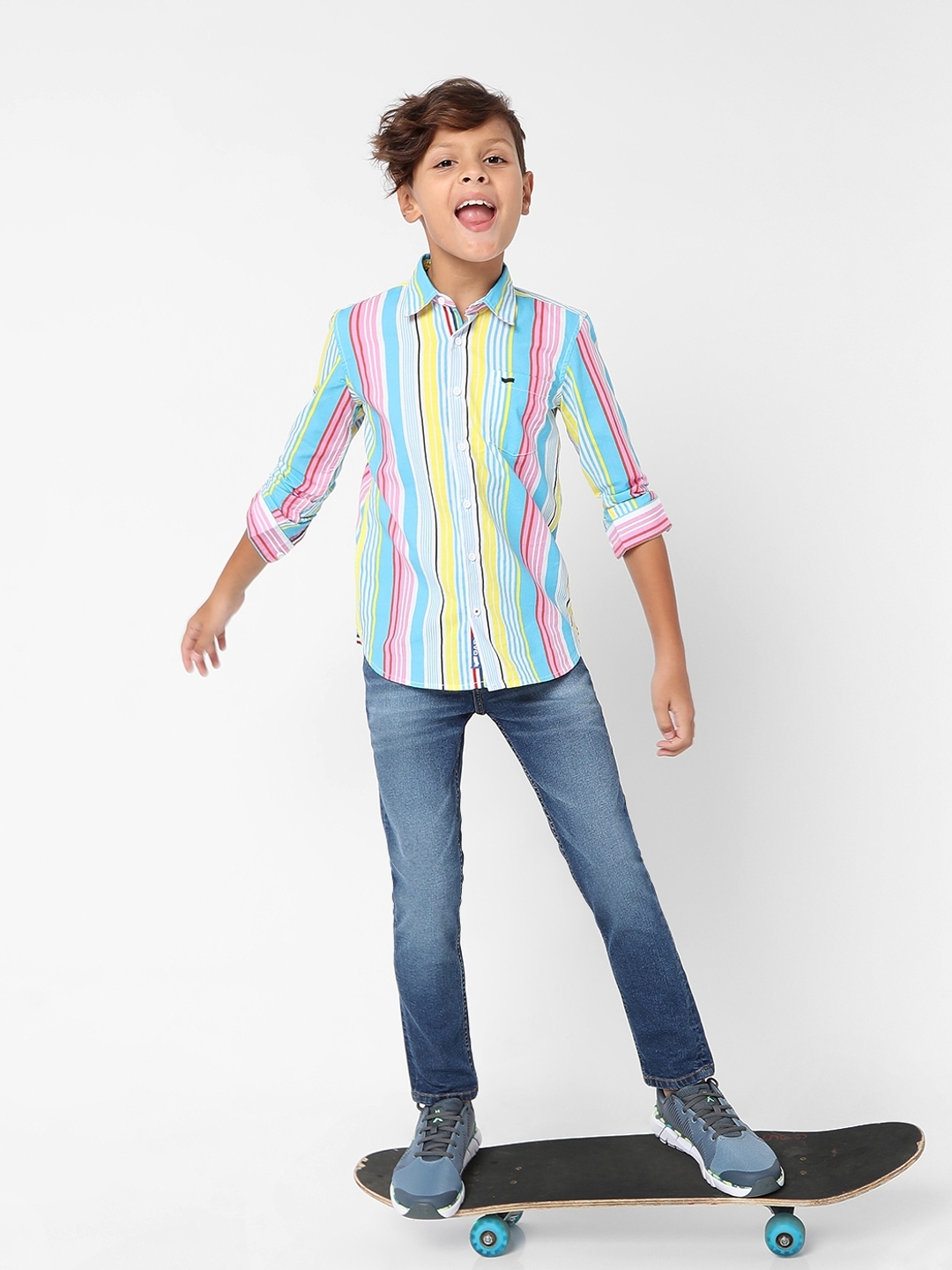 Lanzo Jr Multi Stripe Cotton Shirt