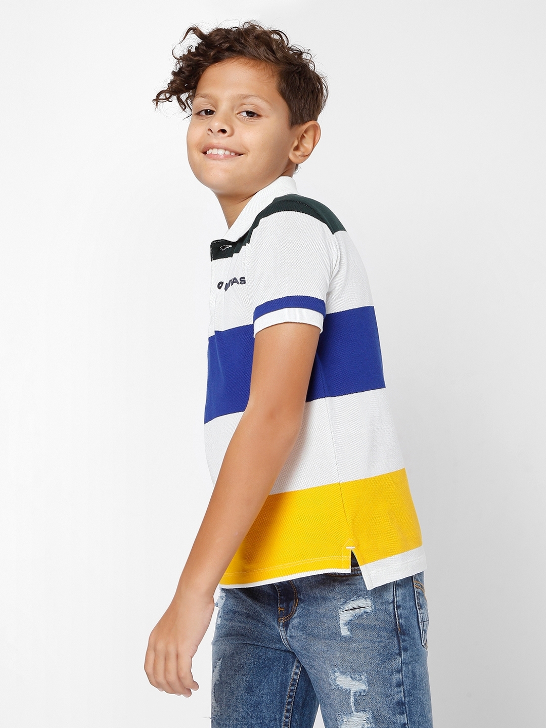 Ralph Blanco Striped Polo T-shirt