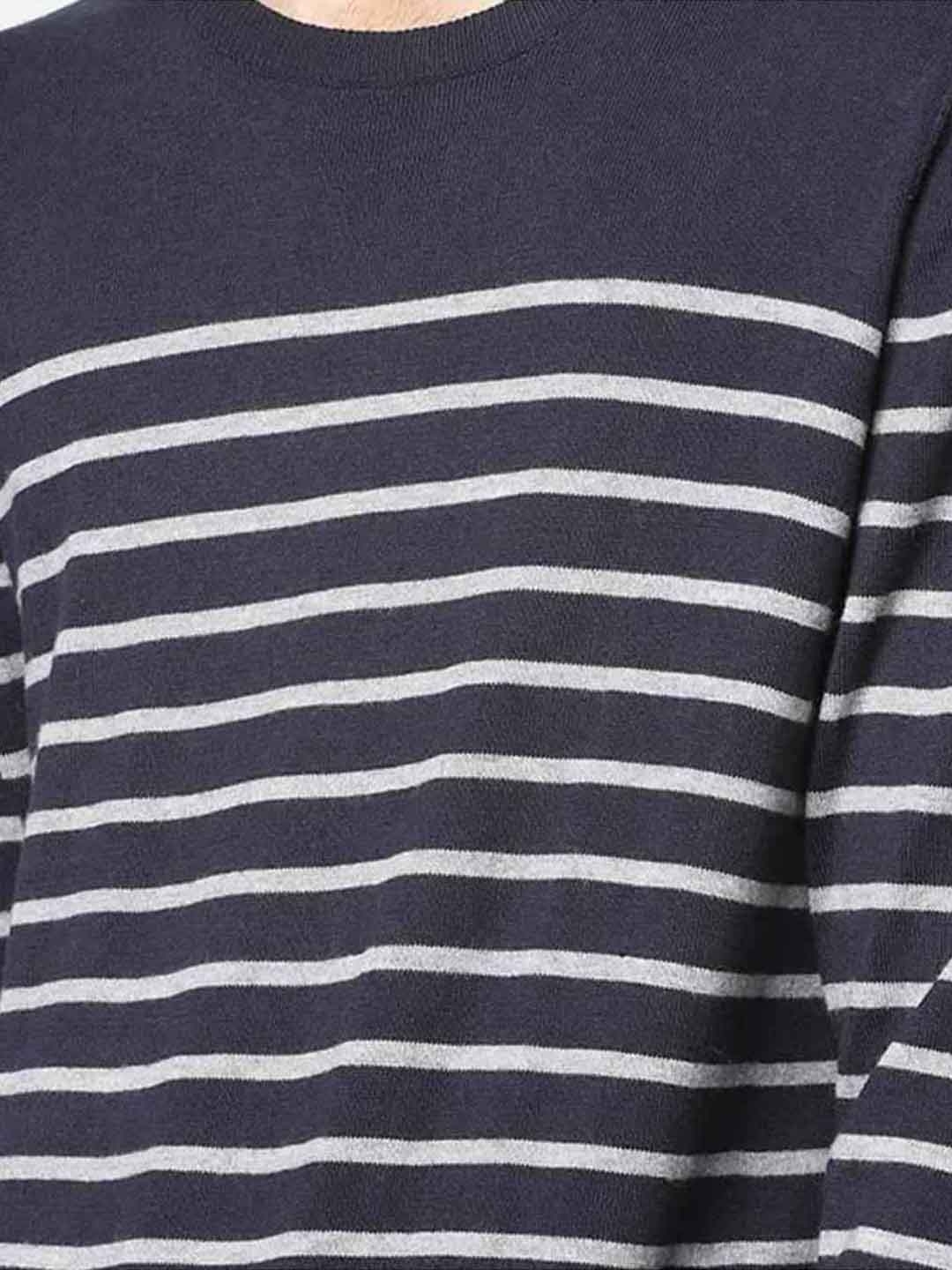 Men's Navy Polycotton Slim Fit Sweater