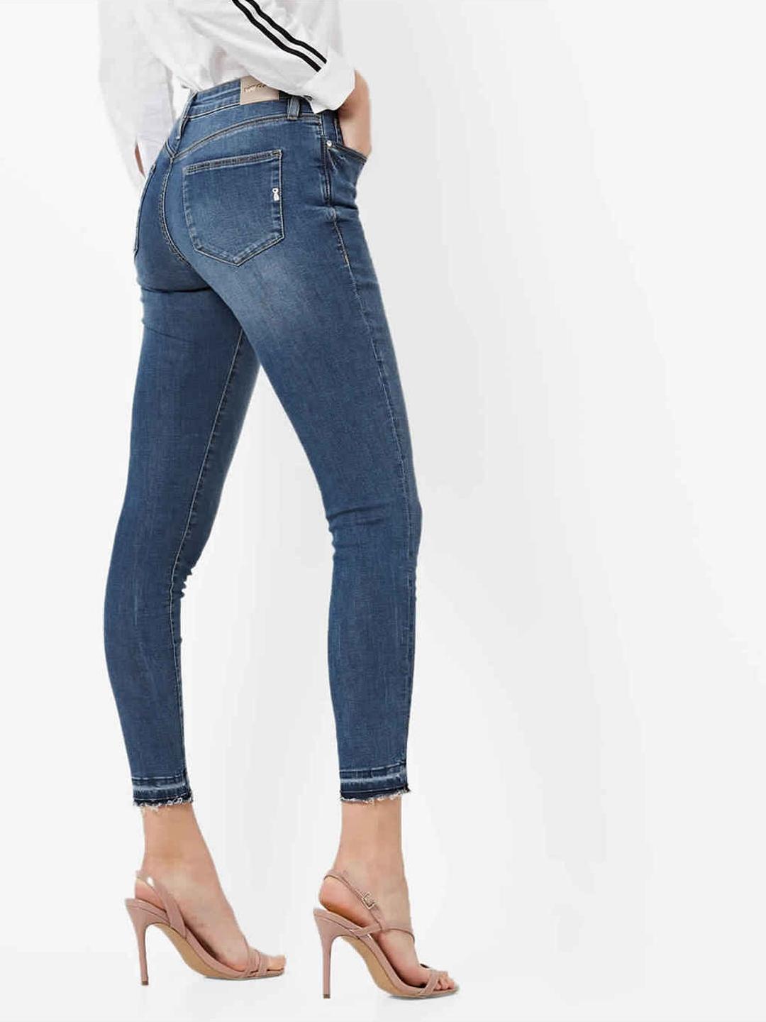 Women's Star mid wash skinny fit jeans