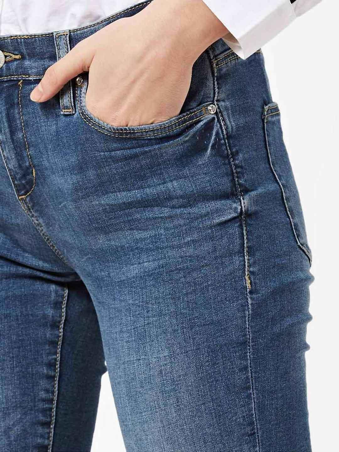 Women's Star mid wash skinny fit jeans