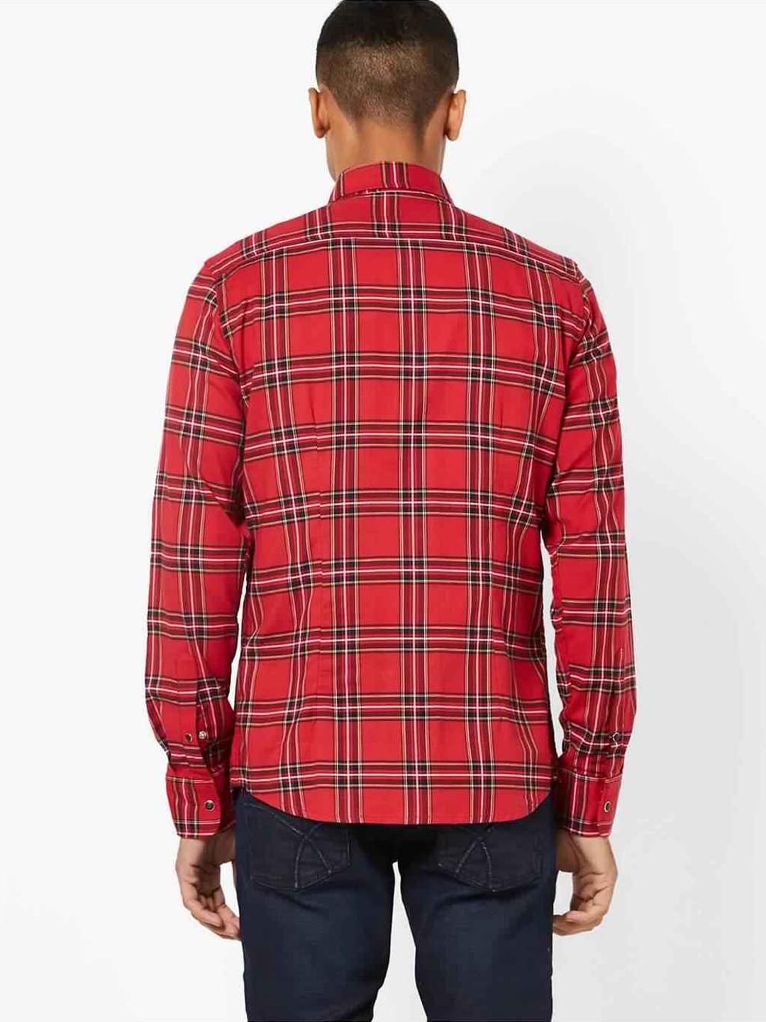 Men's Kant SS red checks shirt