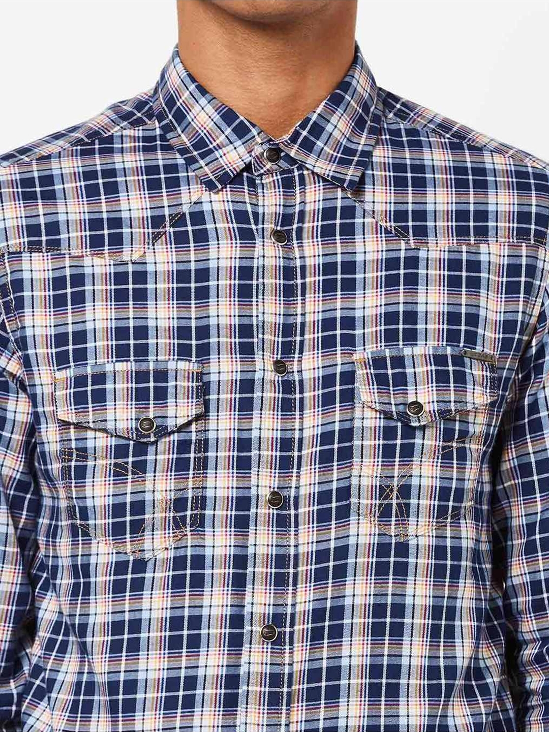 Kant Slim Fit Checked Shirt with Buttoned Flap Pockets