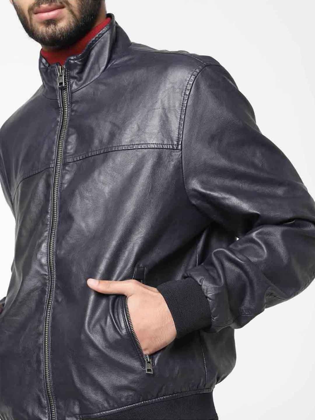 Kory Zip-Front Biker Jacket with Insert Pockets