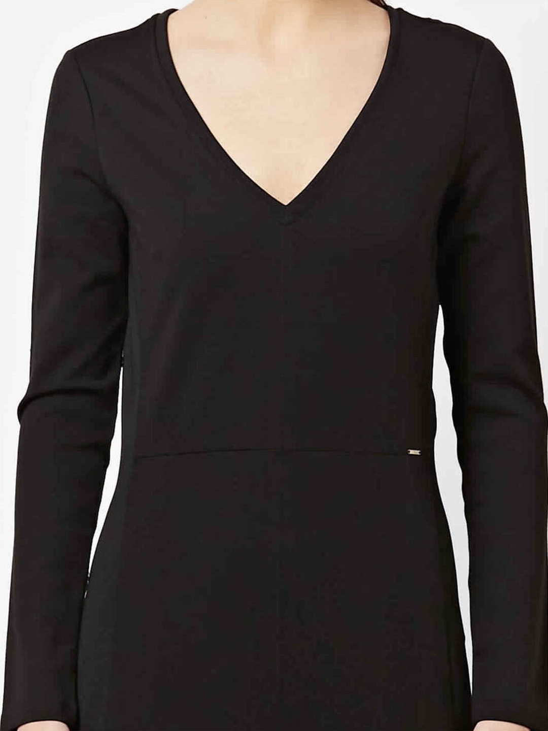 Herike Panelled Sheath Dress with Ribbed Neckline