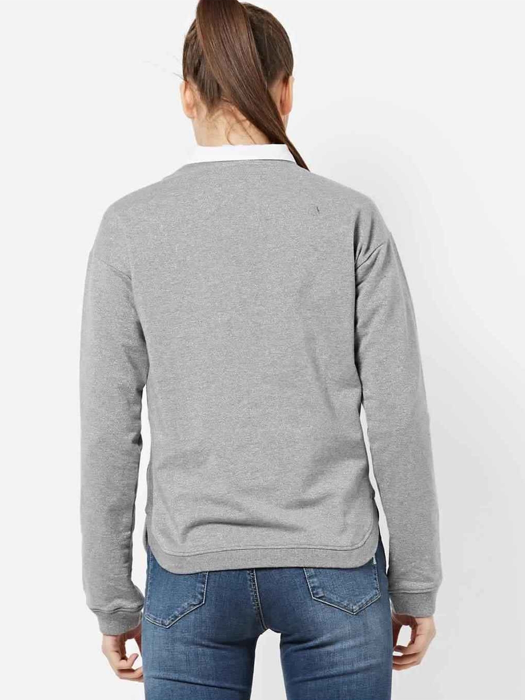 Shimmery Sweatshirt with Drop-Shoulder Sleeves