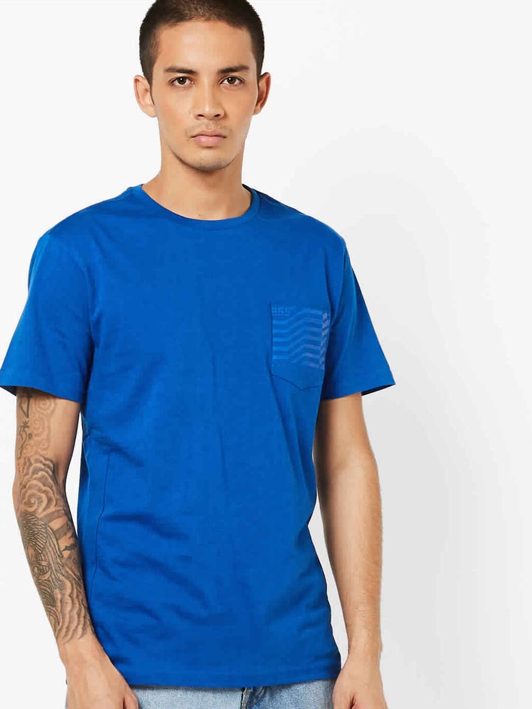 Mens Pocket T-Shirt - S / Petrol Blue