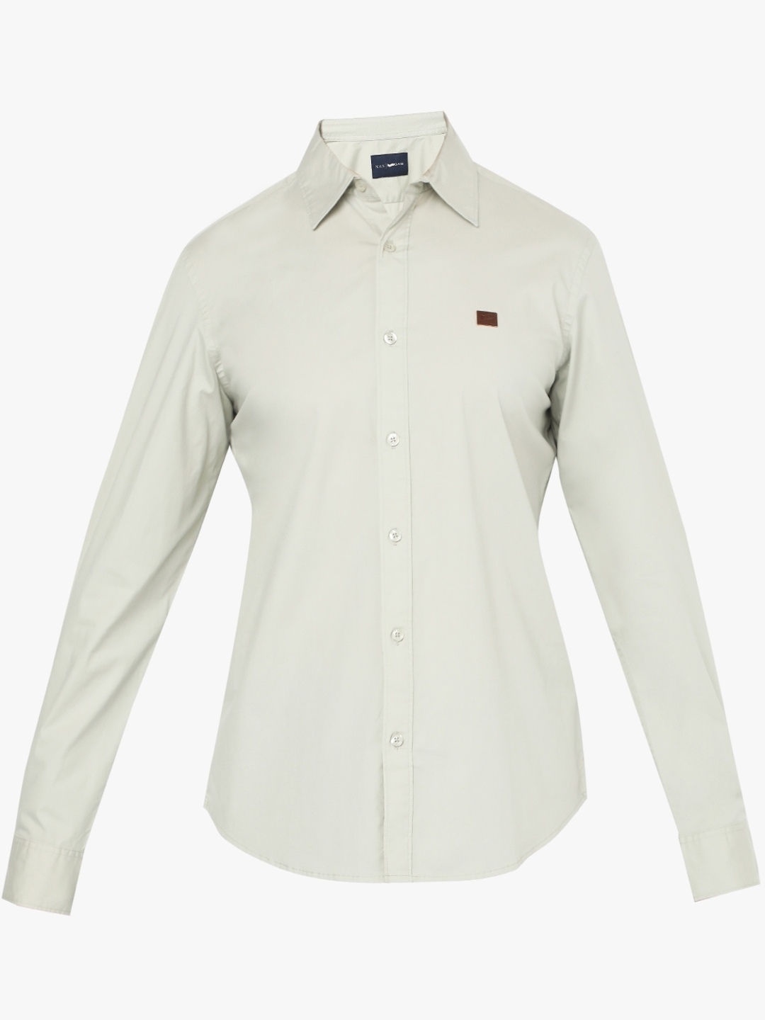 Men's Andrew Grey Solid Poplin Shirt