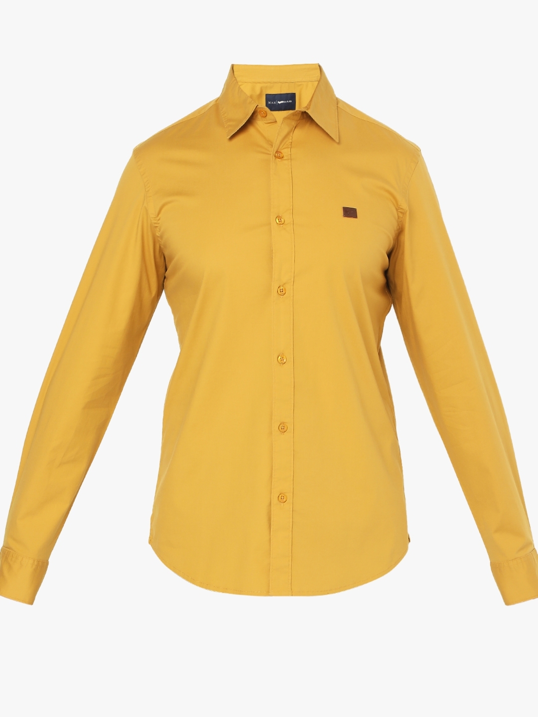 Men's Andrew Mustard Solid Poplin Shirt