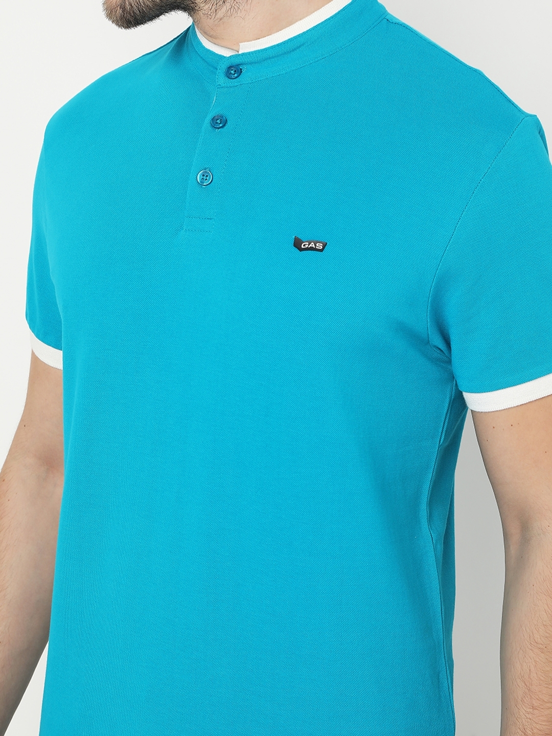 Luke Slim Fit Polo T-shirt with Mandarin Collar