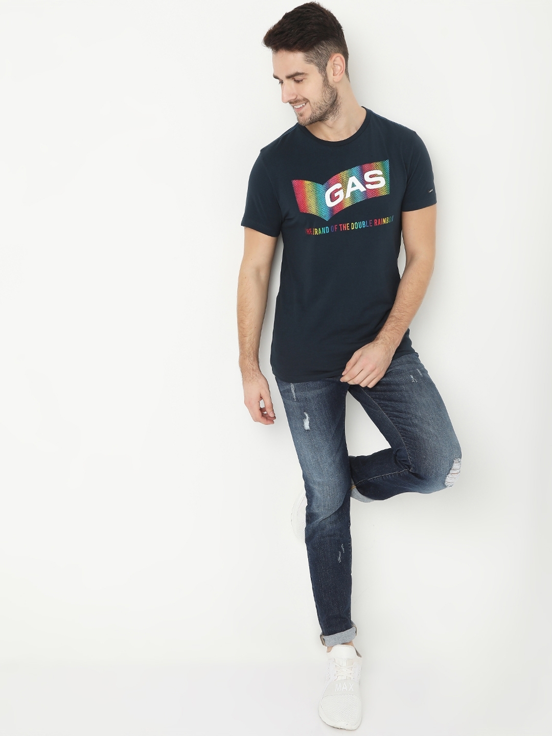 Scuba Rainbow Brand Print Slim Fit T-shirt