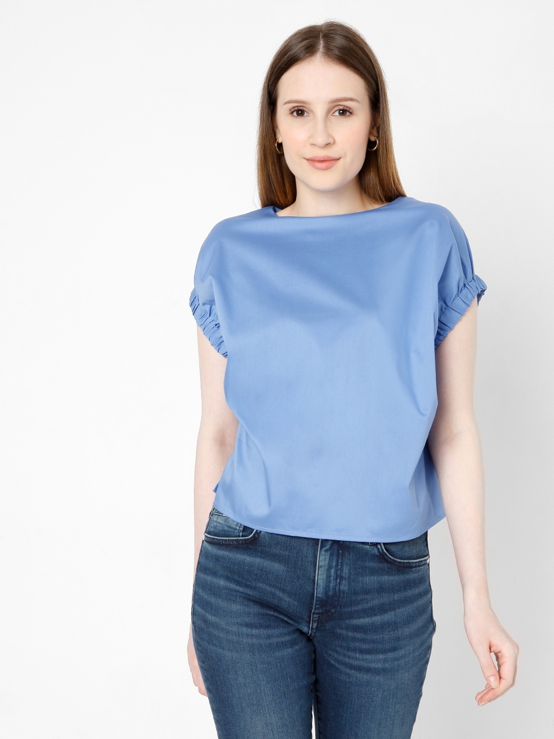 Buy LIFE Ice Blue Embroidered Cotton Round Neck Women's Regular T-Shirt |  Shoppers Stop