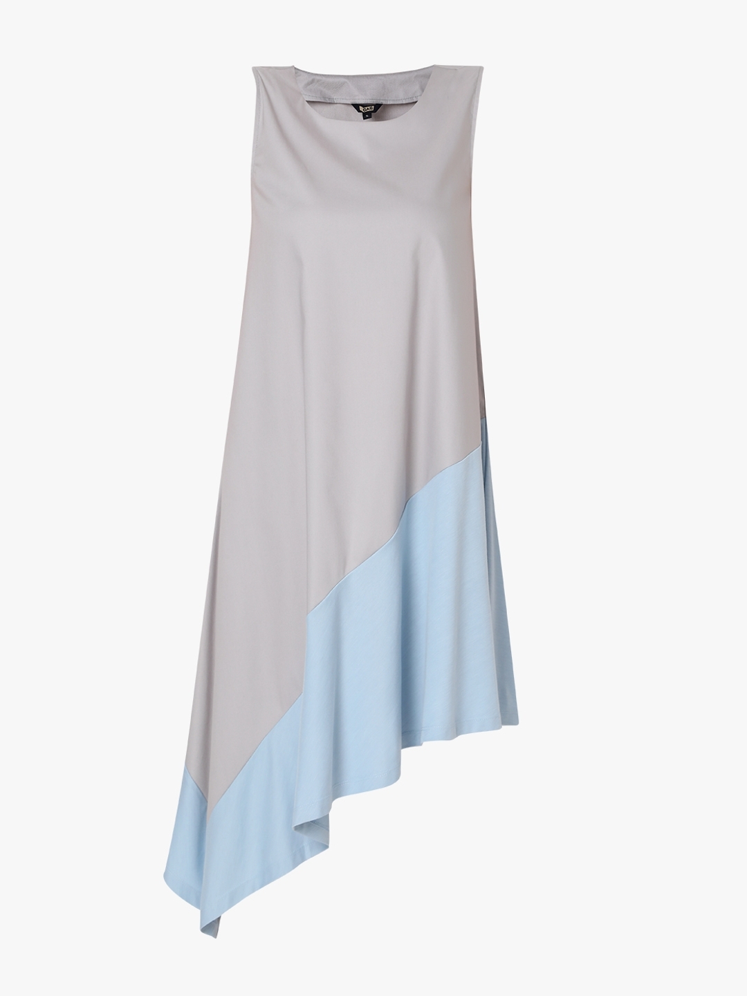 Colourblock A-line Dress with High-Low Hemline