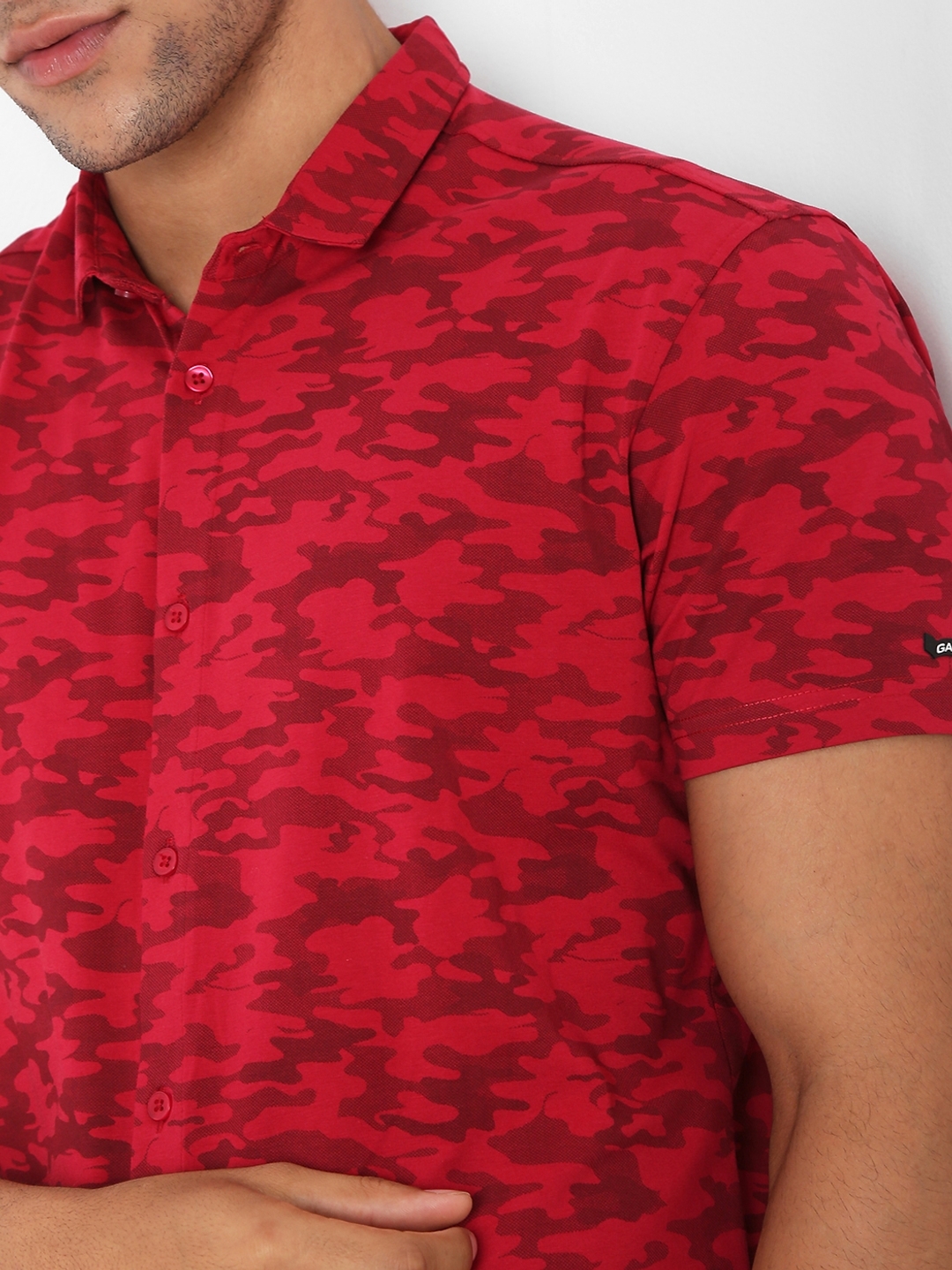 Camouflage Print Slim Fit Shirt