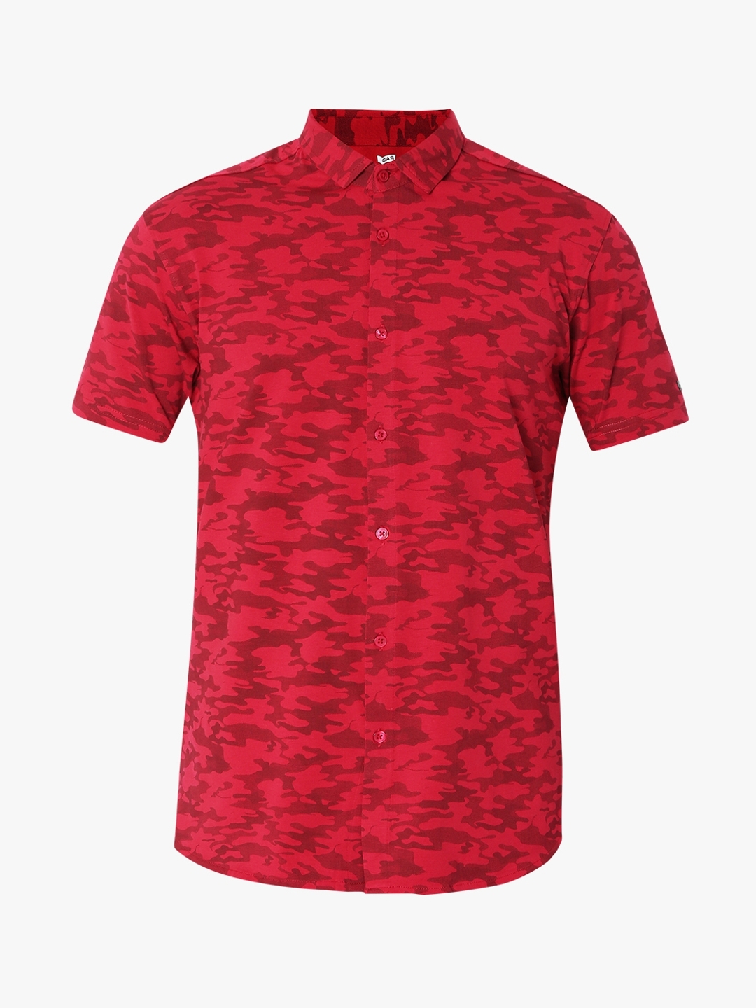 Camouflage Print Slim Fit Shirt