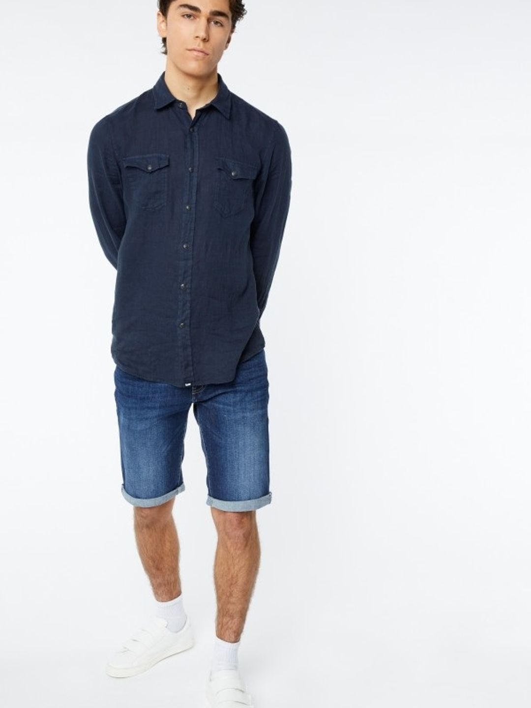 Navy Blue Men's Kant Solid Shirts