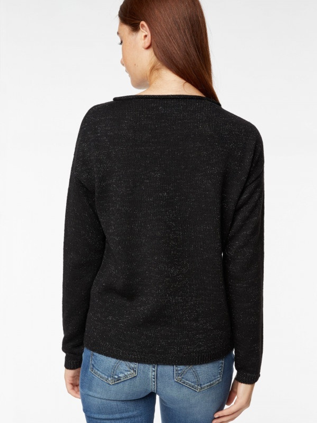 Speckled Sweatshirt with Drop-Shoulders