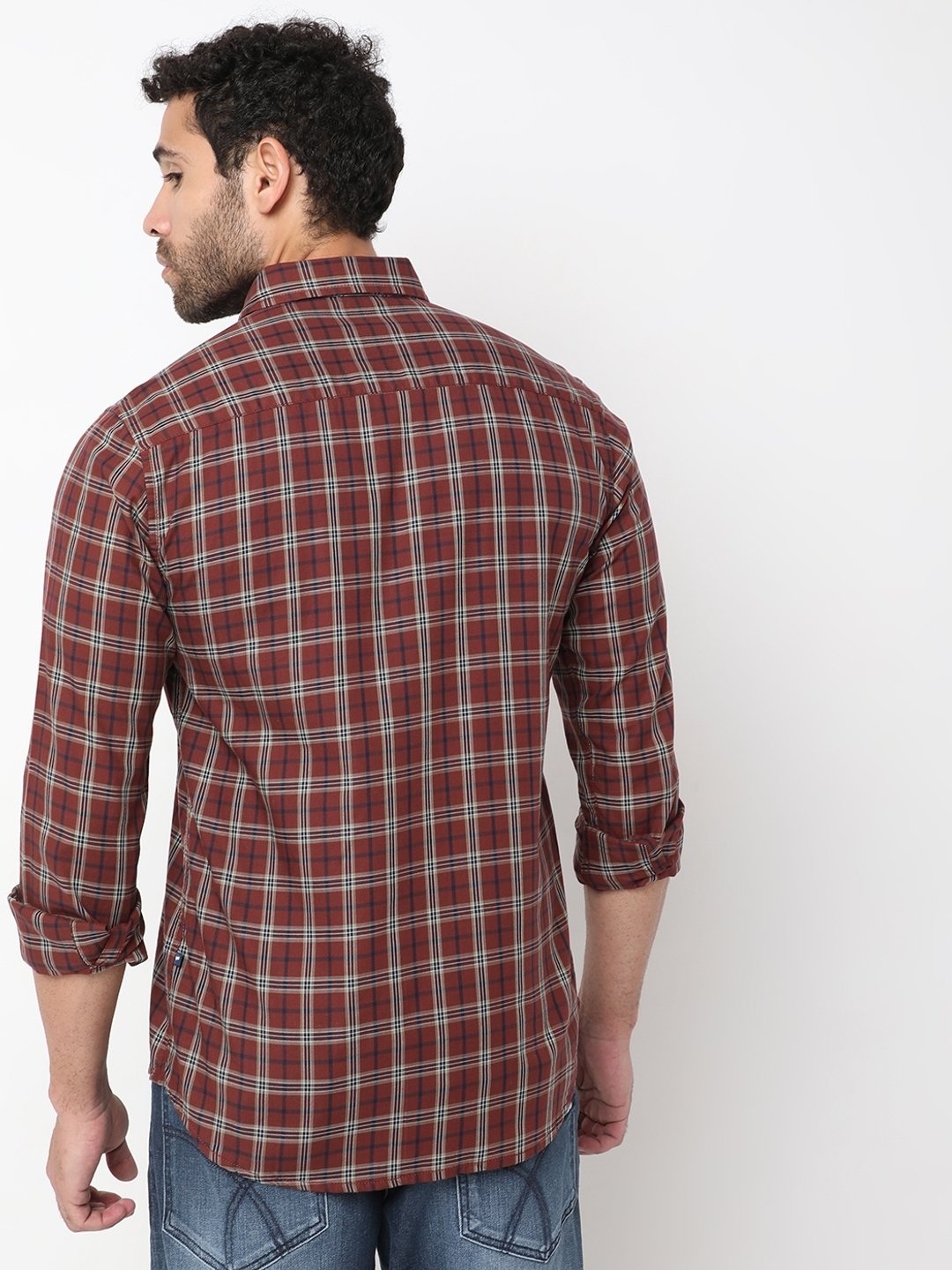 Regular Fit Brown Cotton Shirt