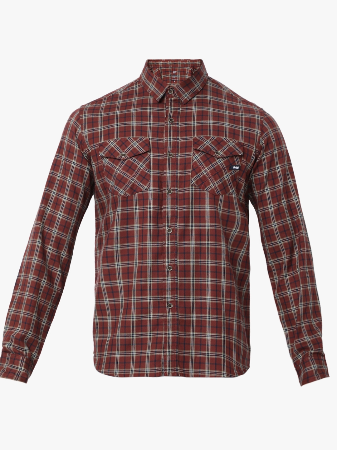 Regular Fit Brown Cotton Shirt