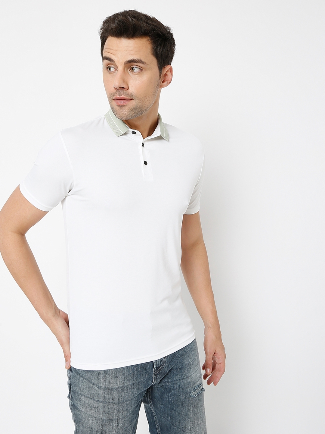 Smart Fit AGAP Cloud Dancer Polo T-shirt