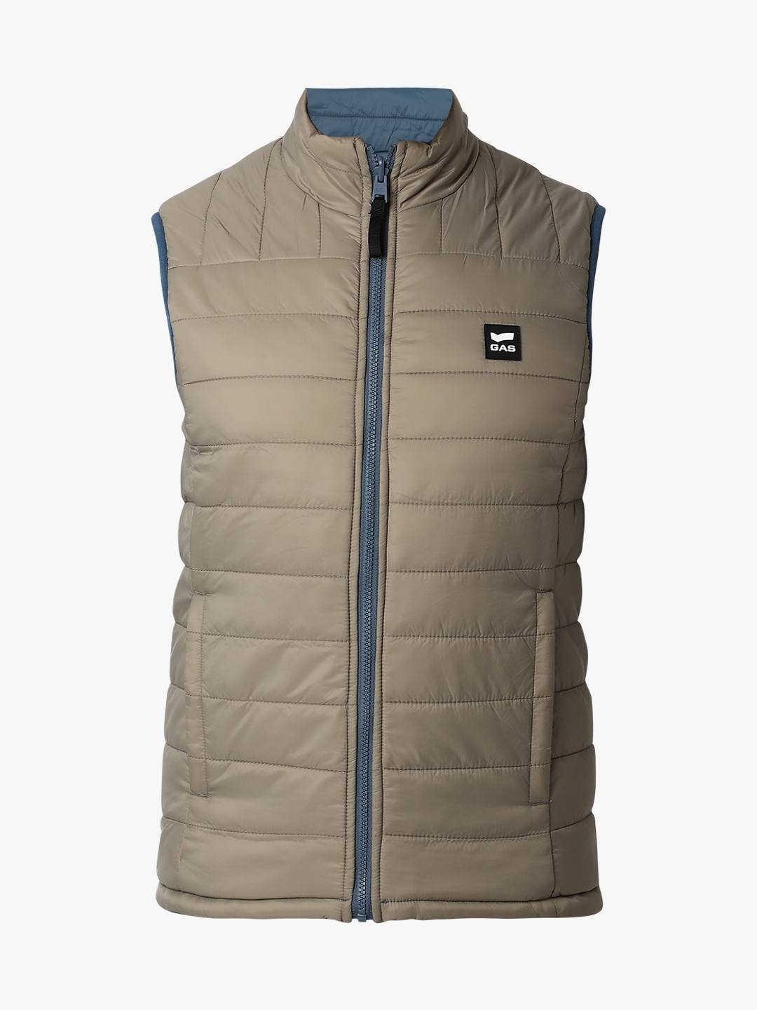 Regular Fit Sleeveless High Gilet Neck Solid Nylon Jacket