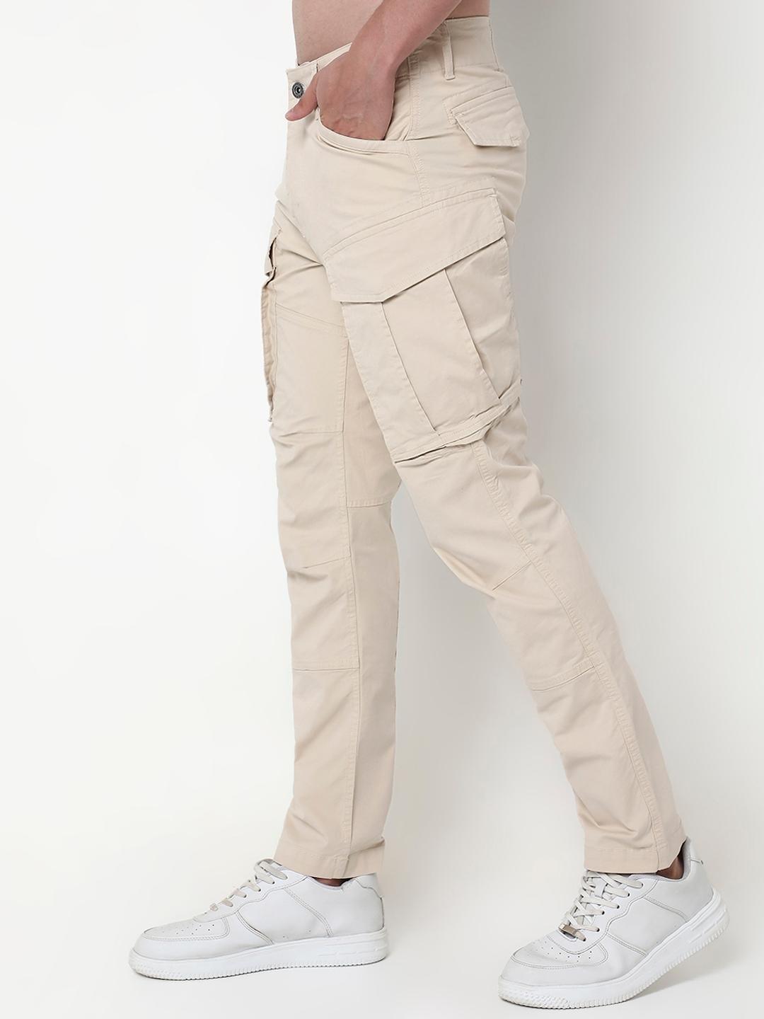 Regular Tapered Fit Solid Cotton Lycra Trousers