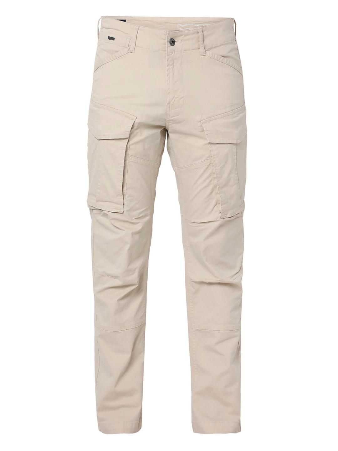 Regular Tapered Fit Solid Cotton Lycra Trousers