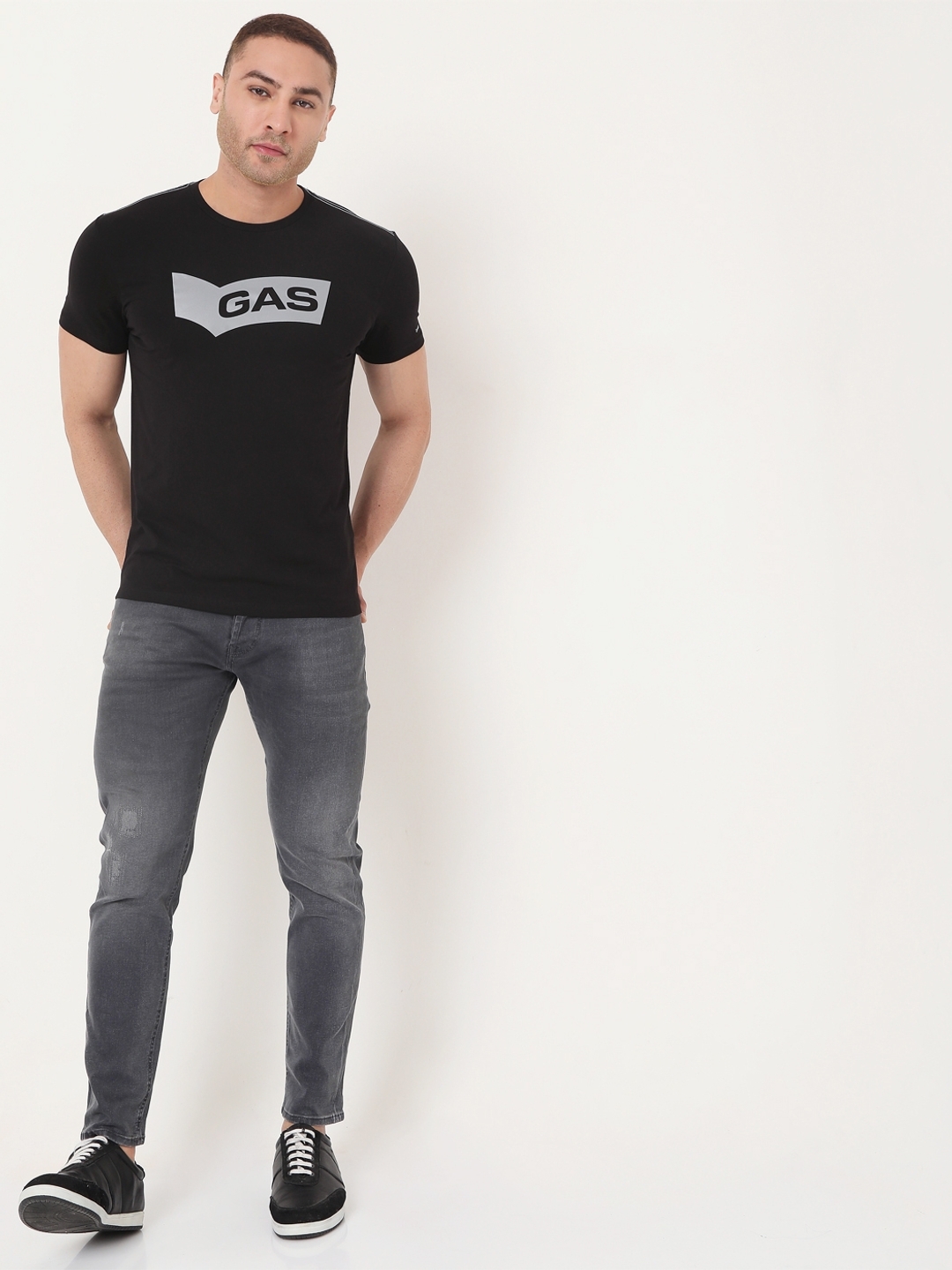 Scuba Holographic Brand Print Slim Fit Crew-Neck T-shirt