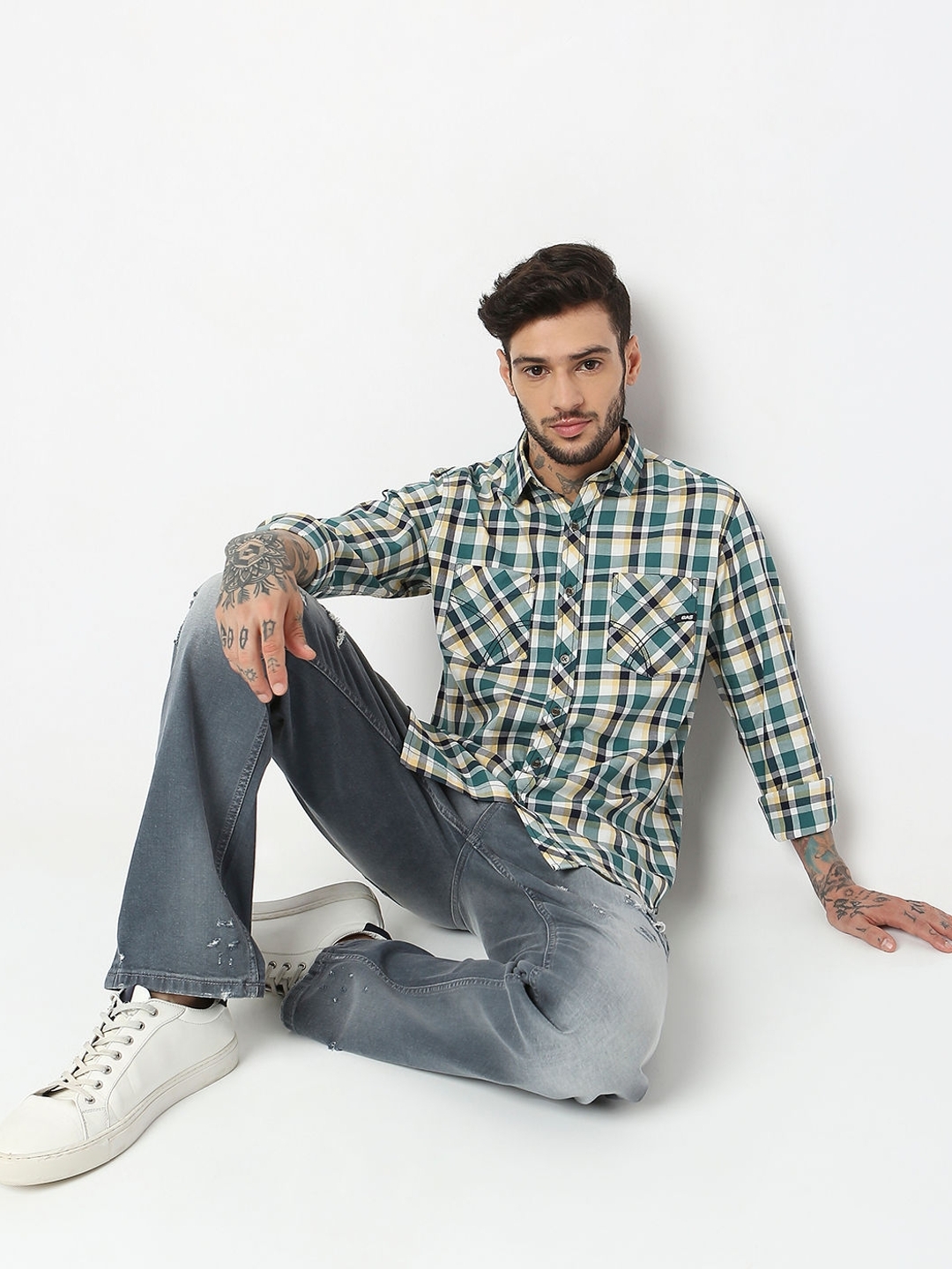 Regular Fit Full Sleeve Checks Shirts