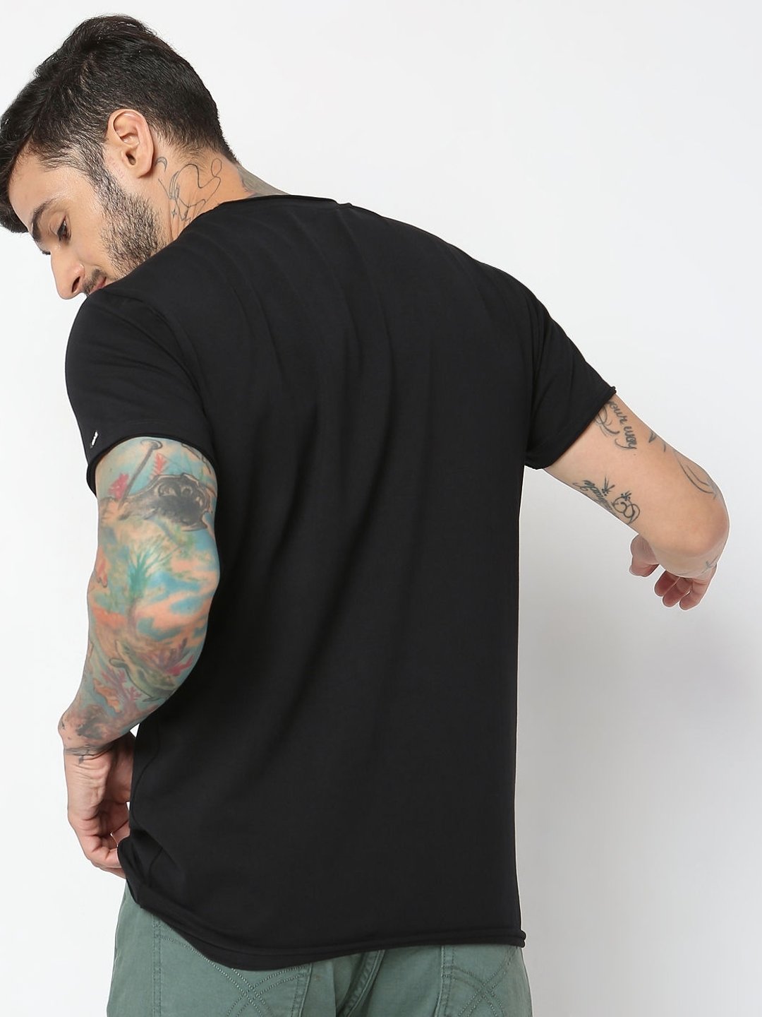 Slim Fit Half Sleeve Solid T-Shirt