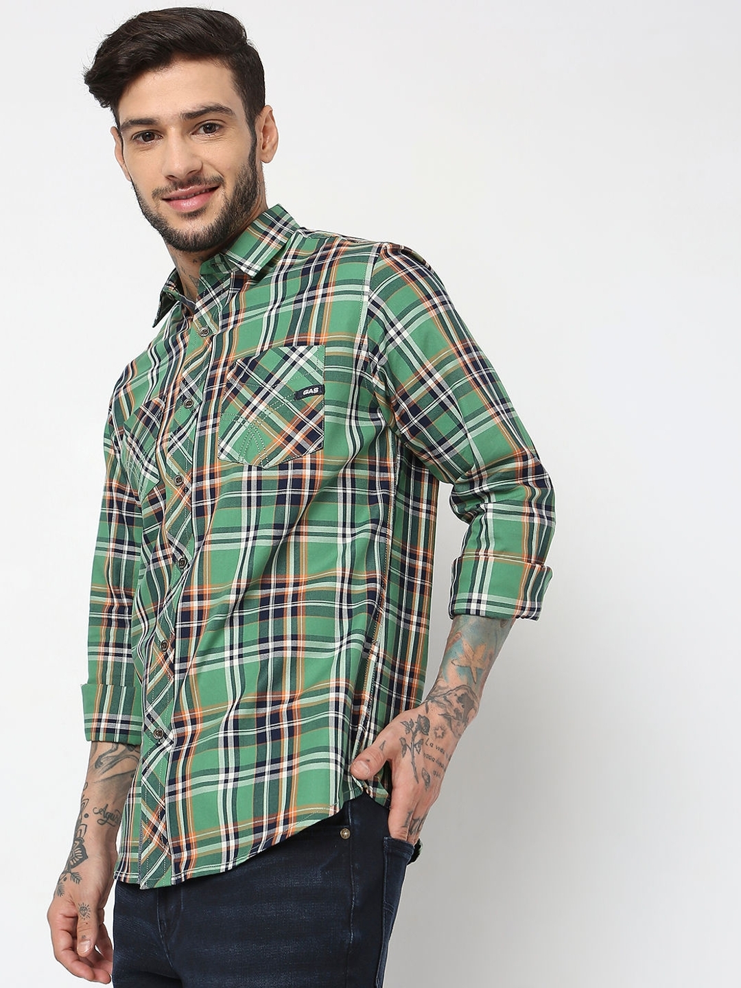 Regular Fit Full Sleeve Checks Shirts