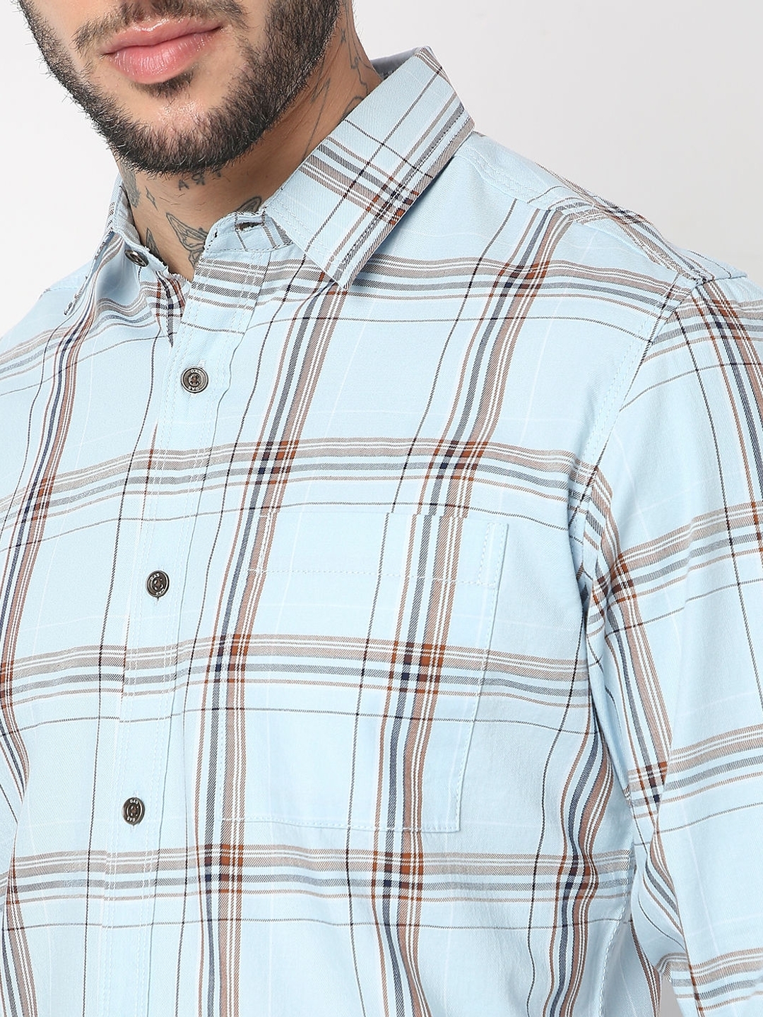 Regular Fit Full Sleeve Checks Shirts