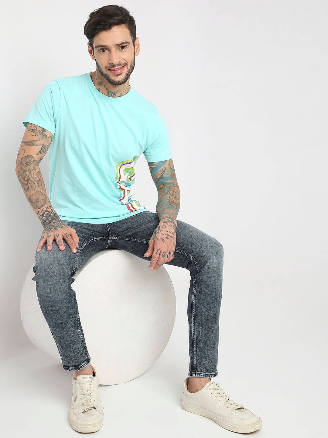 Slim Fit Half Sleeve Printed T-Shirt