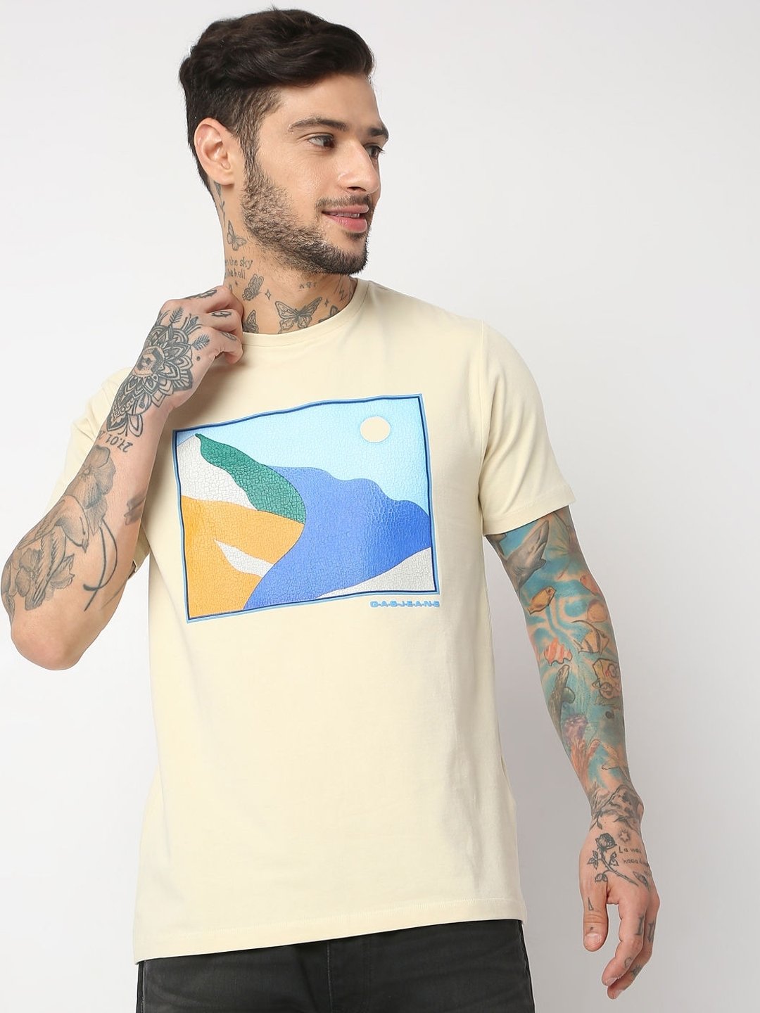 Regular Fit Half Sleeve Printed T-Shirt