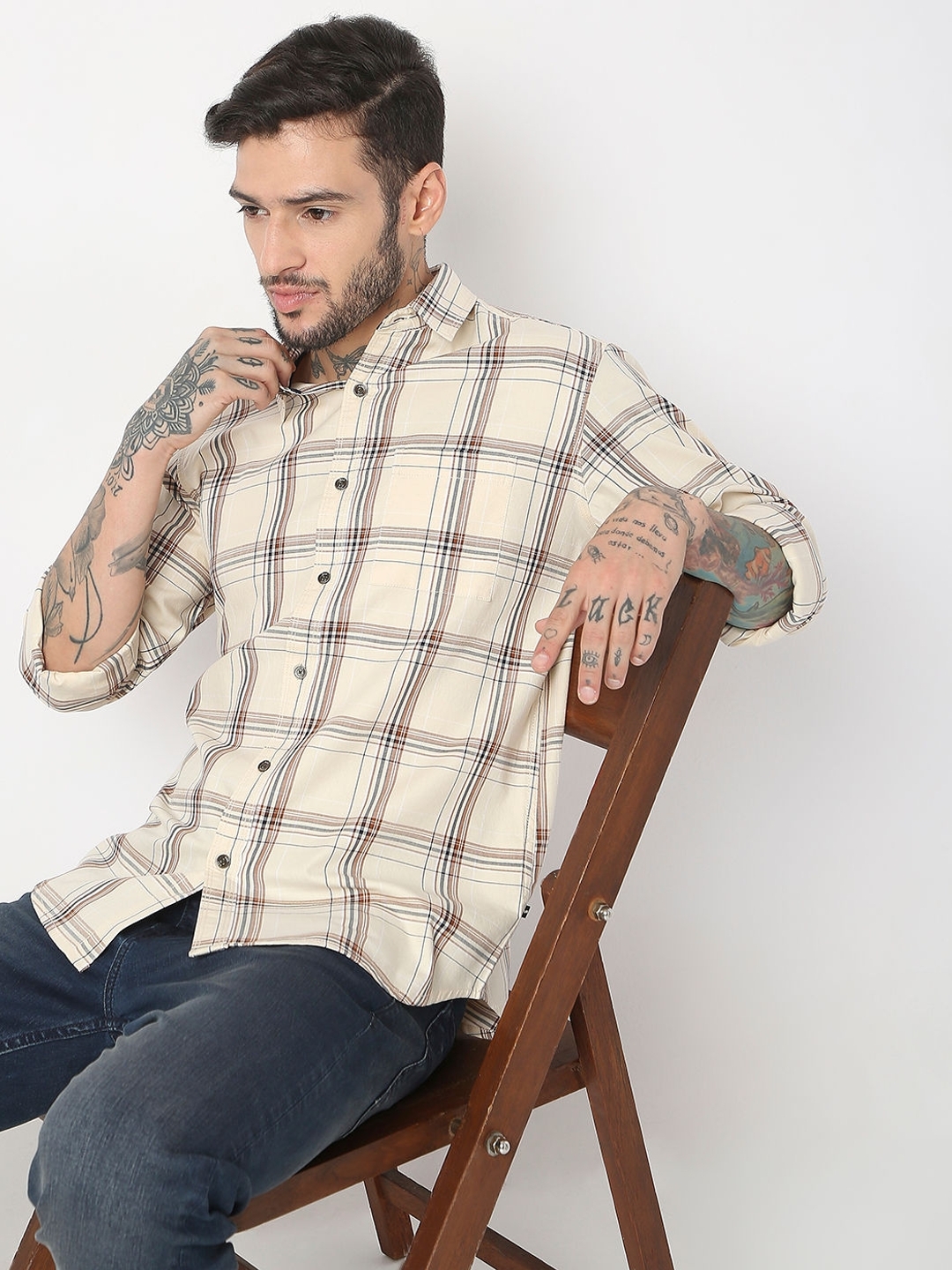 Regular Fit Full Sleeve Checks Shirts