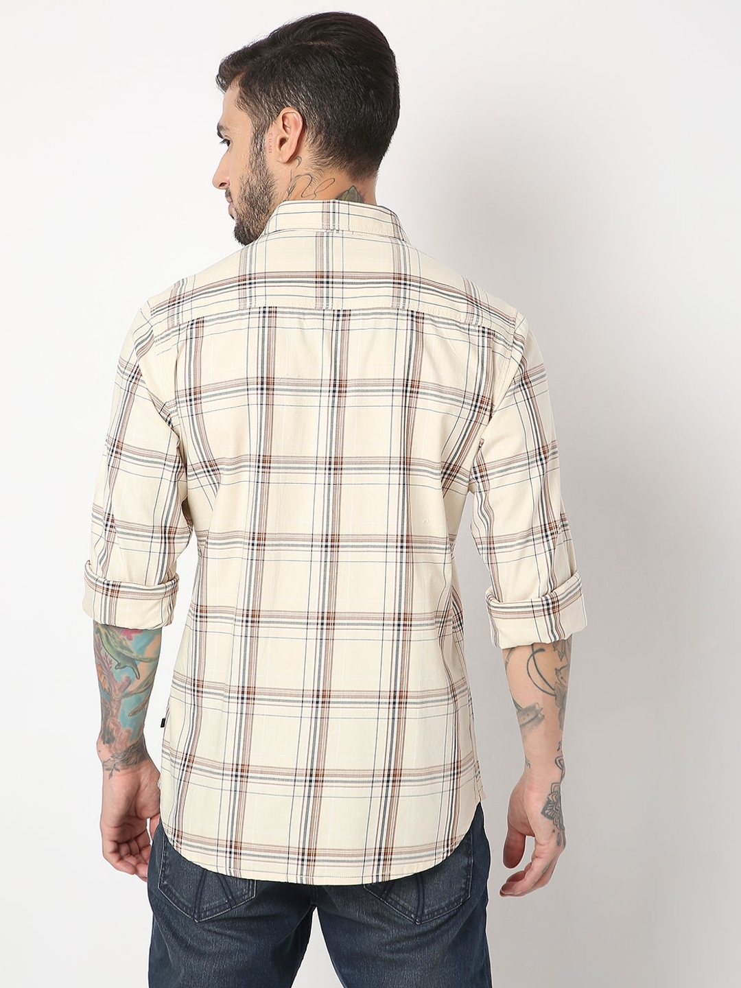 Regular Fit Full Sleeve Checks Shirts