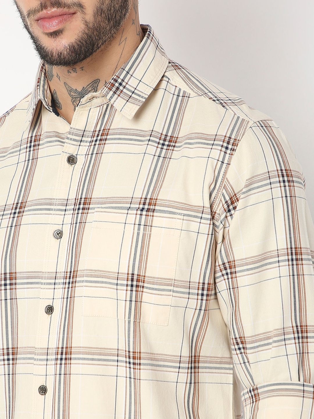 Regular Fit Full Sleeve Checks Shirts