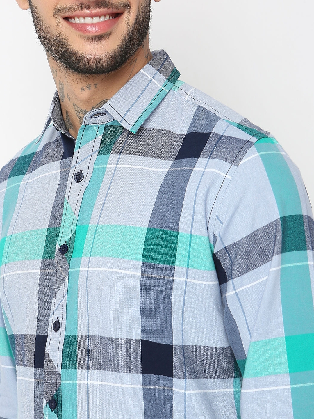 Regular Fit Full Sleeve Checks Shirts